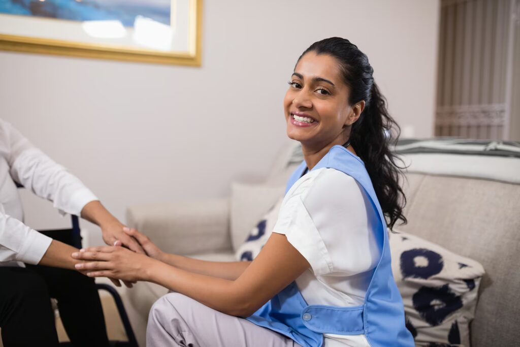 portrait of smiling doctor touching patient hands 2025 04 04 20 29 13 utc